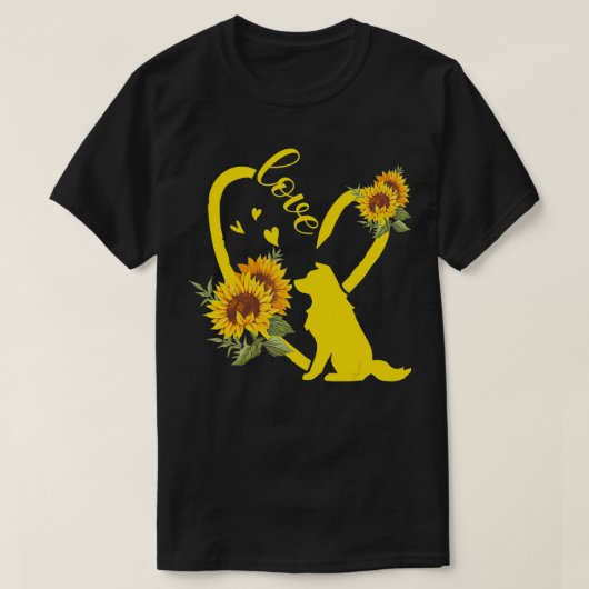 Love Border Collie Sunflower Gifts T-shirt (Design voorkant)