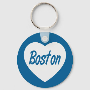 Love Boston MA White Heart Travel Sleutelhanger