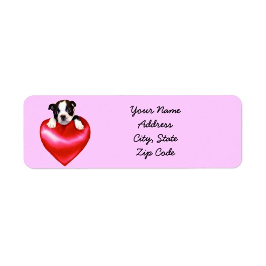 Love Boston Terrier Adresetiketten Etiket (Voorkant)