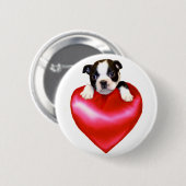 Love Boston Terrier-knop Ronde Button 5,7 Cm (Voorkant /achterkant)