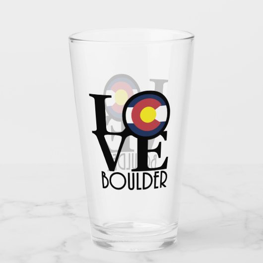 LOVE Boulder Colorado Glas (Voorkant)