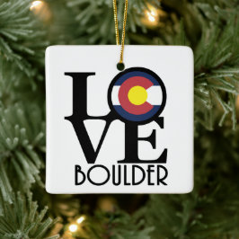 LOVE Boulder Colorado Keramisch Ornament