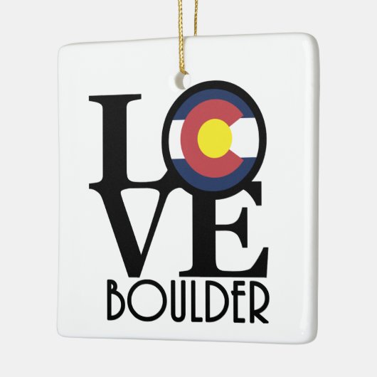 LOVE Boulder Colorado Keramisch Ornament (Links)