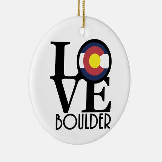 LOVE Boulder Colorado Keramisch Ornament (Rechts)