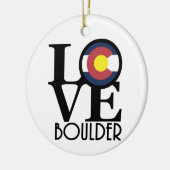 LOVE Boulder Colorado Keramisch Ornament (Links)