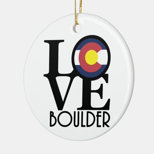 LOVE Boulder Colorado Keramisch Ornament (Links)