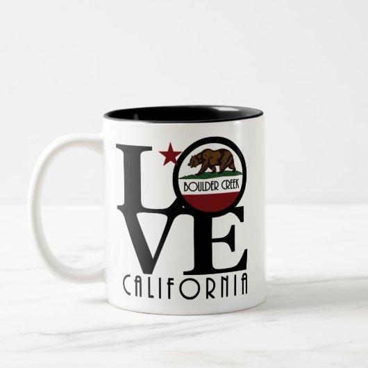 LOVE Boulder Creek California 11oz Tweekleurige Koffiemok (Links)