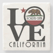 LOVE Boulder Creek California Stone Onderzetter (Voorkant)