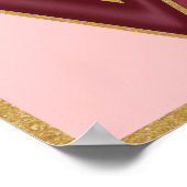 LOVE Bourgondië Gold Square Poster (Hoek)