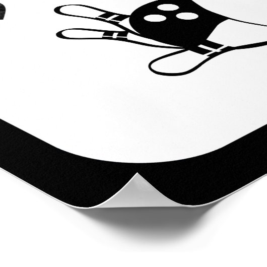 Love Bowling - B&W Bowling Pins en Ball Poster (Hoek)