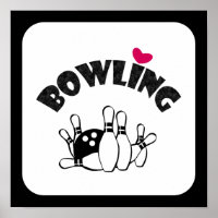 Love Bowling - B&W Bowling Pins en Ball