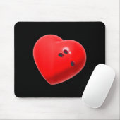 Love Bowling Ball Hearts Bowling Lover Valentine's Muismat (Met muis)