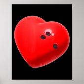 Love Bowling Ball Hearts Bowling Lover Valentine's Poster (Voorkant)