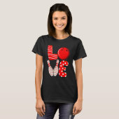 Love Bowling Ball & Pins Group Matching Valentijn T-shirt (Voorkant volledig)