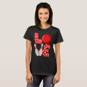 LOVE Bowling Ball & Pins Group Matching Valentine  T-shirt (Voorkant volledig)