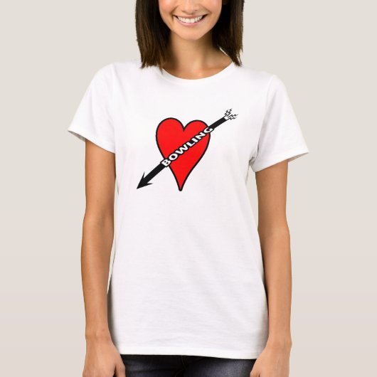 Love Bowling Heart T-shirt (Voorkant)