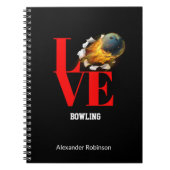 Love Bowling Personalized Sports Notitieboek (Voorkant)