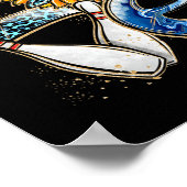 Love Bowling Retro Leopard Zonnebloem Valentijns D Poster (Hoek)
