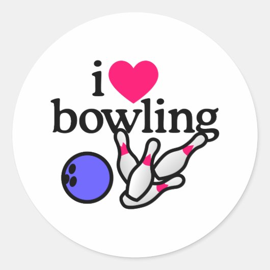 Love Bowling Ronde Sticker (Voorkant)