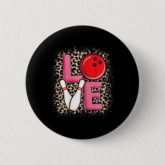 Love Bowling Schattige Bowling Vrouwen Meisjes Bow Ronde Button 5,7 Cm (Voorkant)