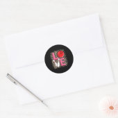 Love Bowling Schattige Bowling Vrouwen Meisjes Bow Ronde Sticker (Envelop)