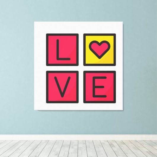 Love Box Stretched Canvas Print - Romantische eleg (Insitu (Houten vloer))