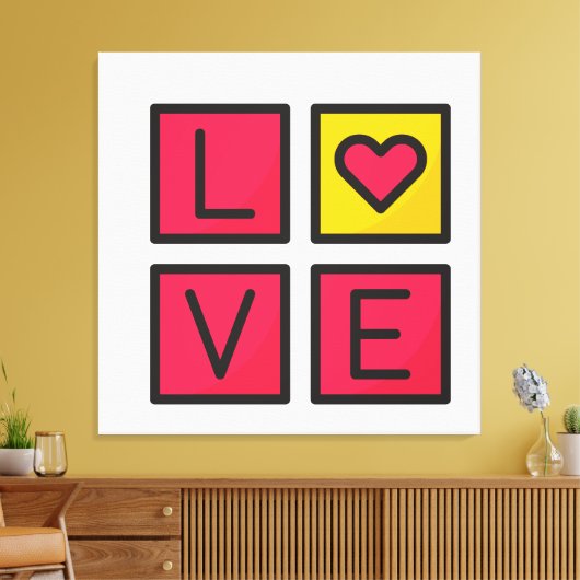 Love Box Stretched Canvas Print - Romantische eleg (Insitu (Woonkamer))