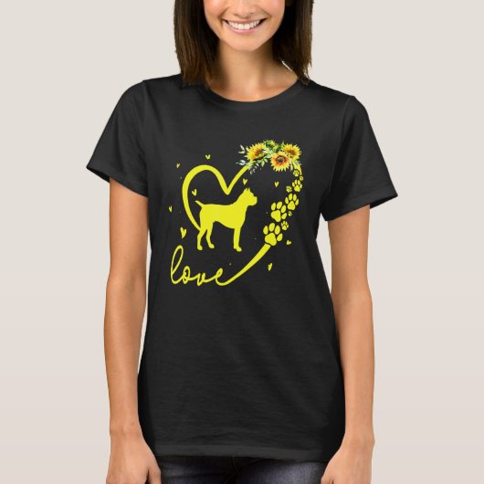 Love Boxer Dog Sunflower He T-shirt (Voorkant)