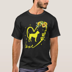Love Boxer Dog Sunflower Heart T-shirt