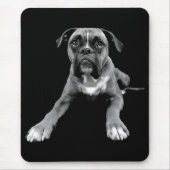 Love Boxer Puppy Dog Black Mousepad Muismat (Voorkant)