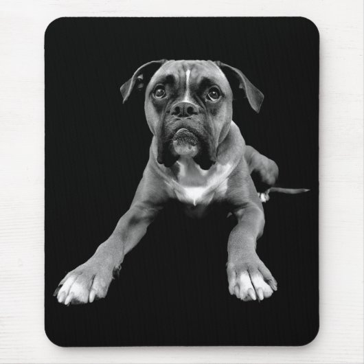 Love Boxer Puppy Dog Black Mousepad Muismat (Voorkant)