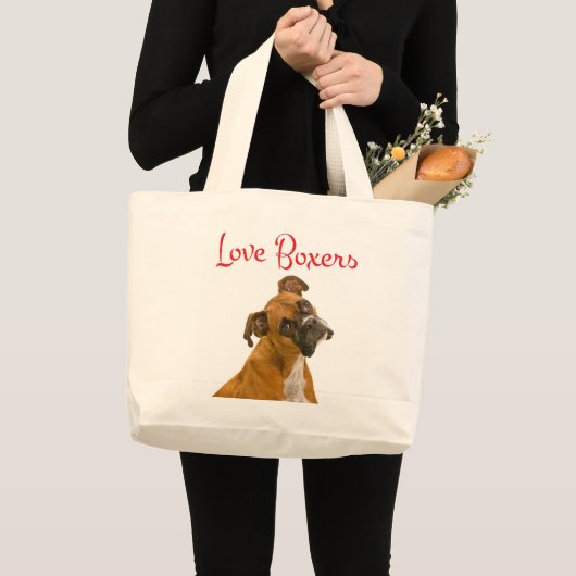 Love Boxer Puppy Dog Canvas Canvas tas (Voorkant (product))