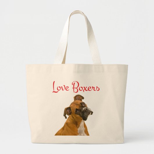 Love Boxer Puppy Dog Canvas Canvas tas (Voorkant)