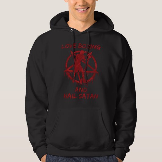 Love Boxing and Hail Satan Hoodie (Voorkant)