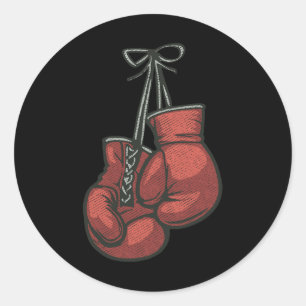 Love Boxing Handschoenen Retro Rode Boxer Gift MM Ronde Sticker