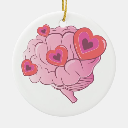 Love Brain Keramisch Ornament (Voorkant)