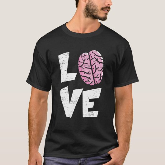 Love Brain Neurology Doctor Neuroscience ziekenhui T-shirt (Voorkant)