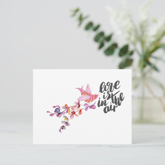 Love Branch Bird Briefkaart (Staand voorkant)