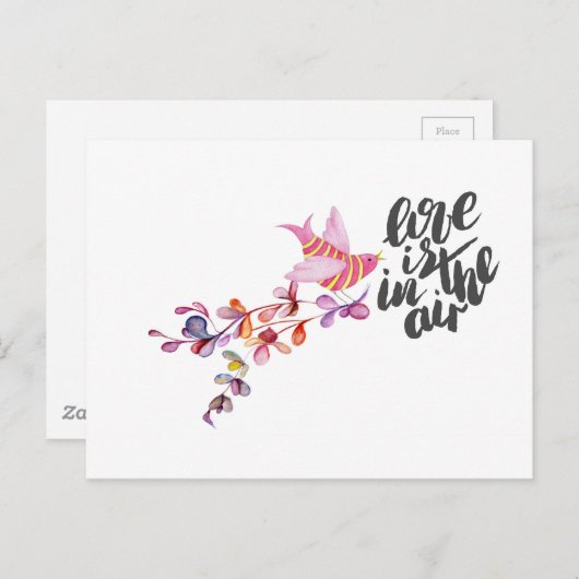 Love Branch Bird Briefkaart (Voorkant / Achterkant)