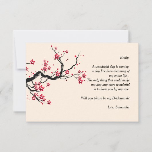 Love Branch Bridesmaid Request Cards Kaart (Voorkant)