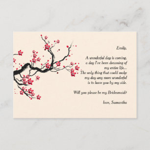 Love Branch Bridesmaid Request Cards Kaart