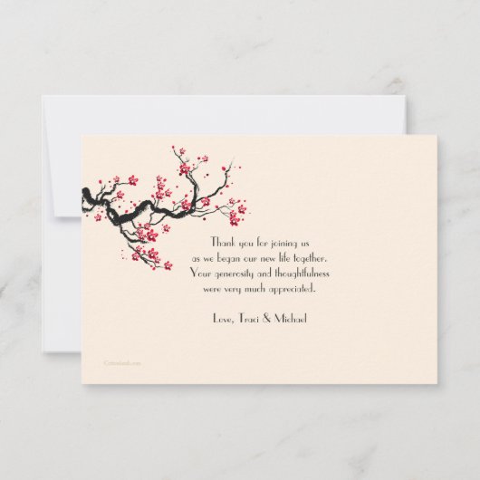 Love Branch Flat Hartelijk dank Bedankkaart (Achterkant)