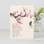 Love Branch Lesbian Wedding Invitation Kaart (Staand voorkant)