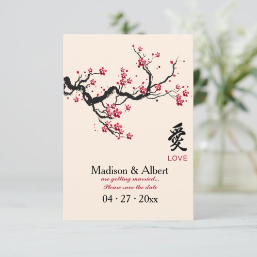 Love Branch Save the Date Aankondiging (Staand voorkant)