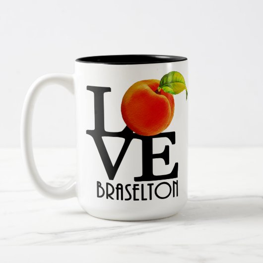 LOVE Braselton Georgia 15oz Tweekleurige Koffiemok (Links)