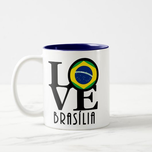 LOVE Brasília 11oz Tweekleurige Koffiemok (Links)