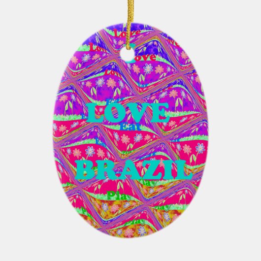 Love Brazilië.png Keramisch Ornament (Voorkant)