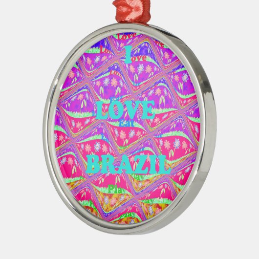 Love Brazilië.png Metalen Ornament (Links)
