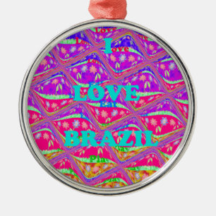 Love Brazilië.png Metalen Ornament