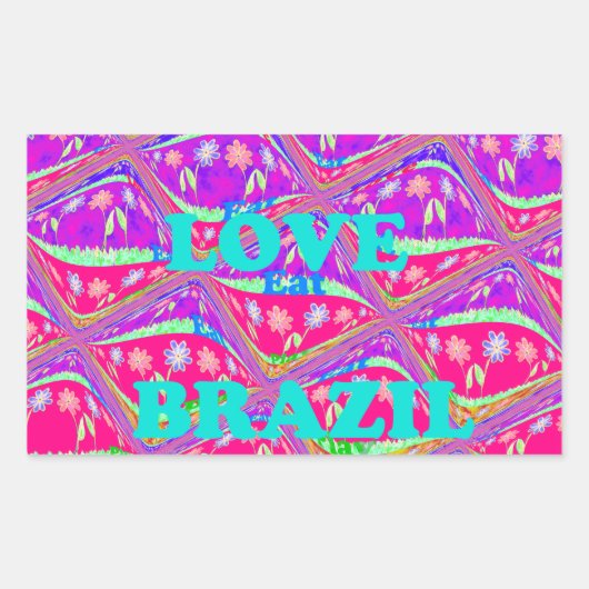 Love Brazilië.png Rechthoekige Sticker (Voorkant)